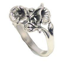 Flower Ring Tribal Temple Jewelry 925 Sterling Silver Engraved Handmade E248
